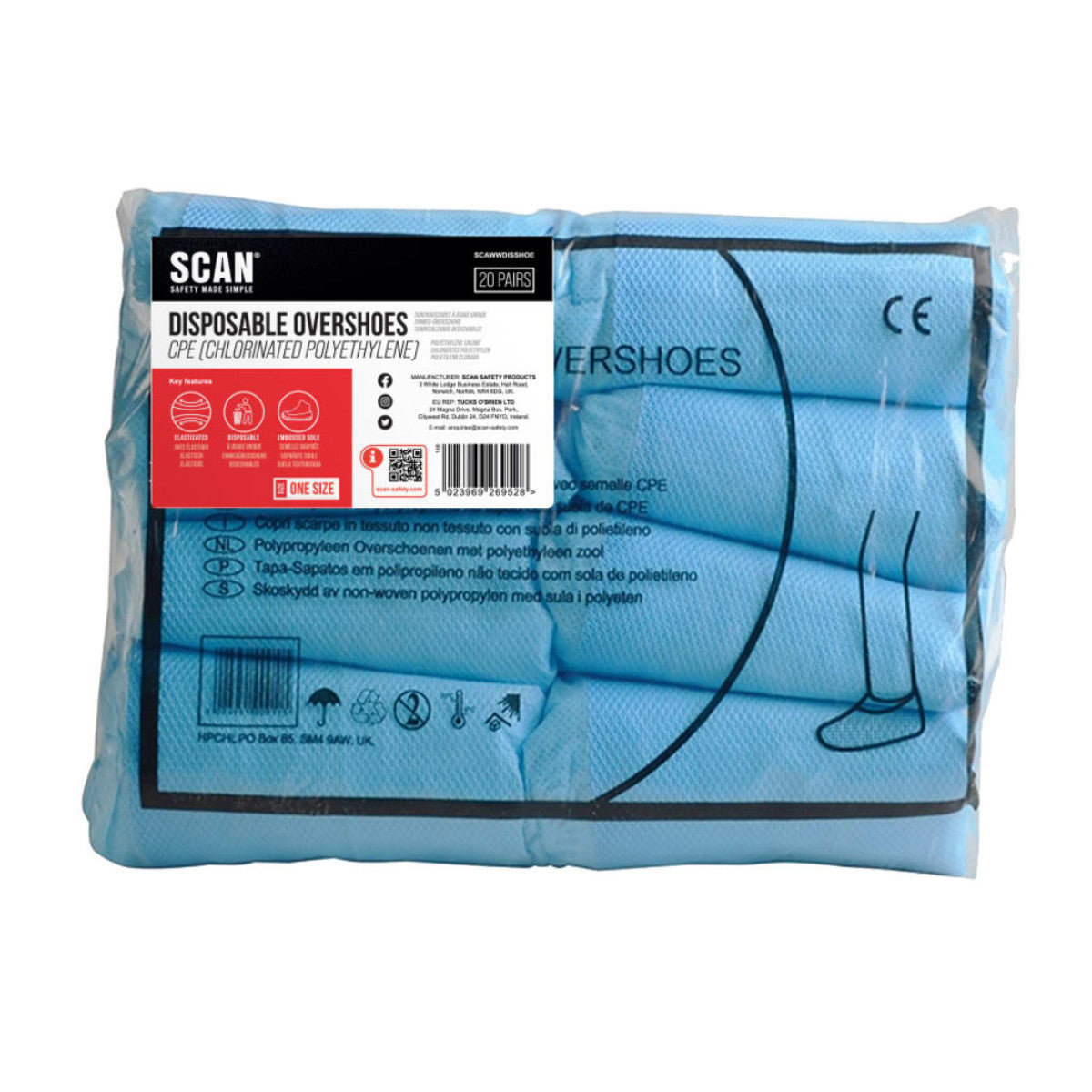 Scan Disposable Overshoes (20 pairs) SCAWWDISSHOE