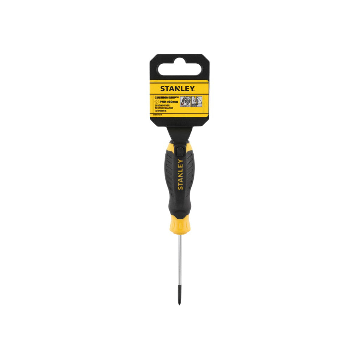STANLEY Hand Tools CUSHION GRIP Screwdriver Phillips Tip PH0 x 60mm STA016153S