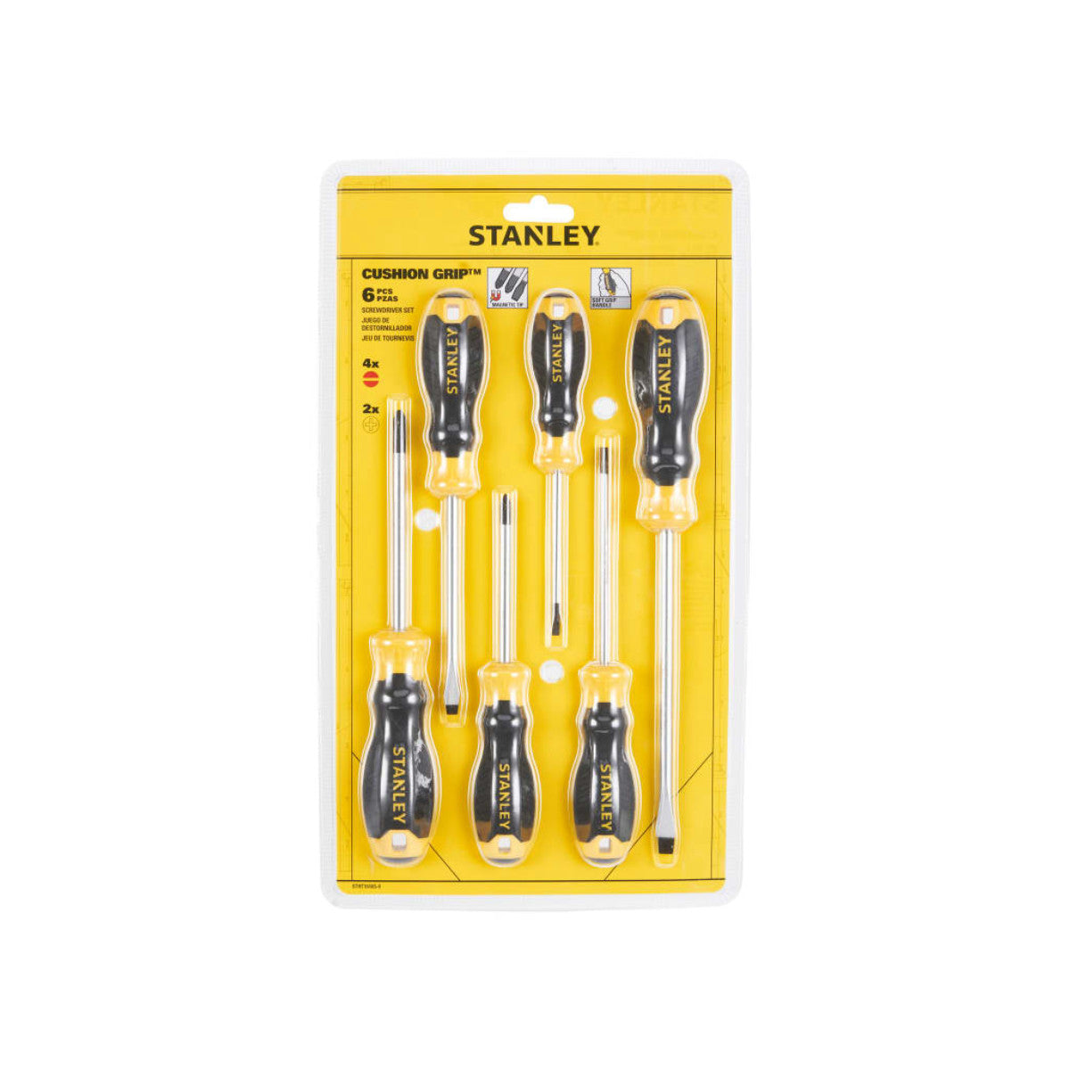 STANLEY Hand Tools CUSHION GRIP Screwdriver Set, 6 Piece STA016165