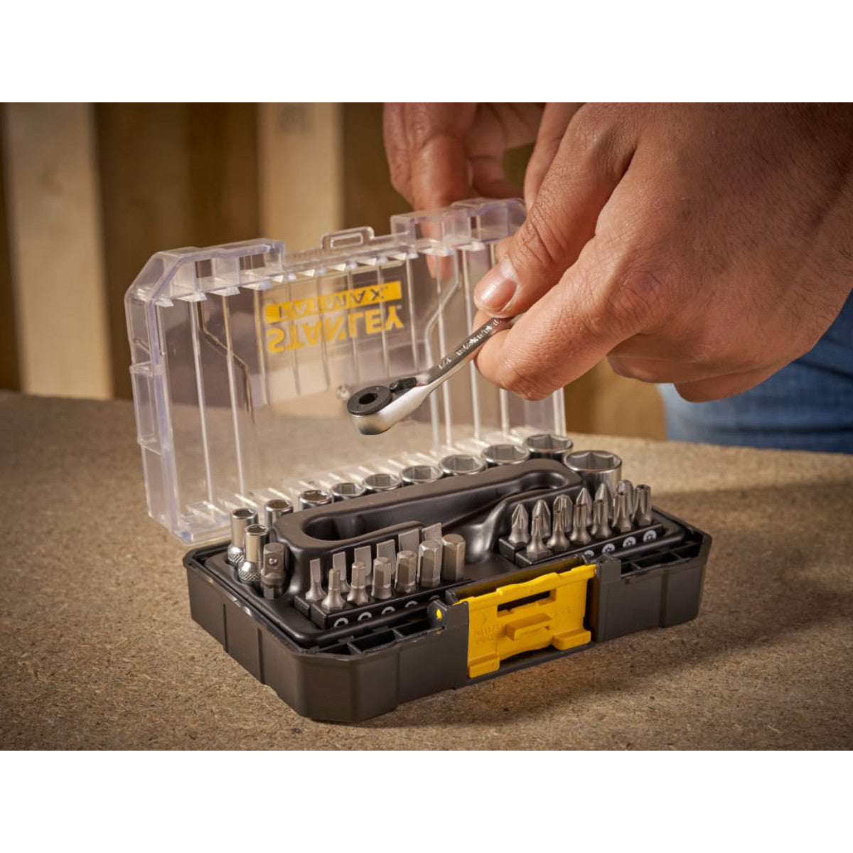 STANLEY Hand Tools FatMax PRO-STACK 1/4in Socket & Bit Set, 37 Piece STA019101