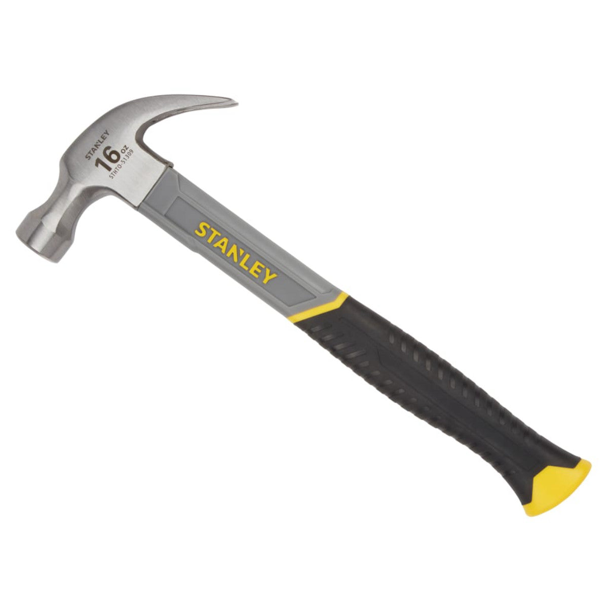 STANLEY Hand Tools Curved Claw Hammer Fibreglass Shaft 450g (16oz) STA051309