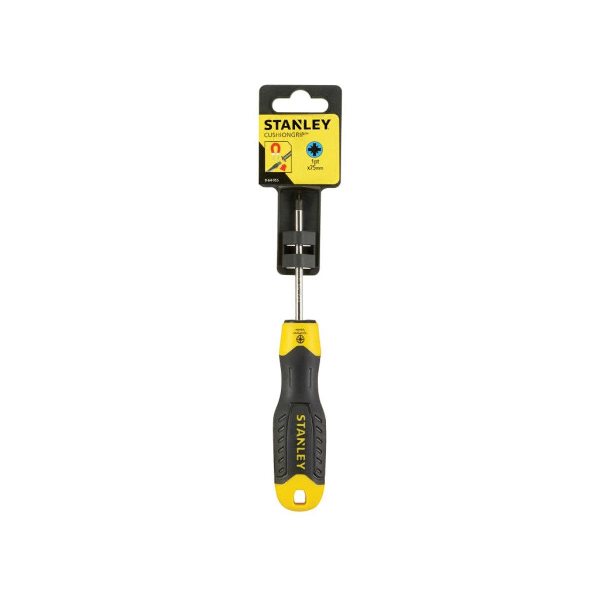 STANLEY Hand Tools Cushion Grip Screwdriver Pozidriv Tip PZ1 x 75mm STA064955