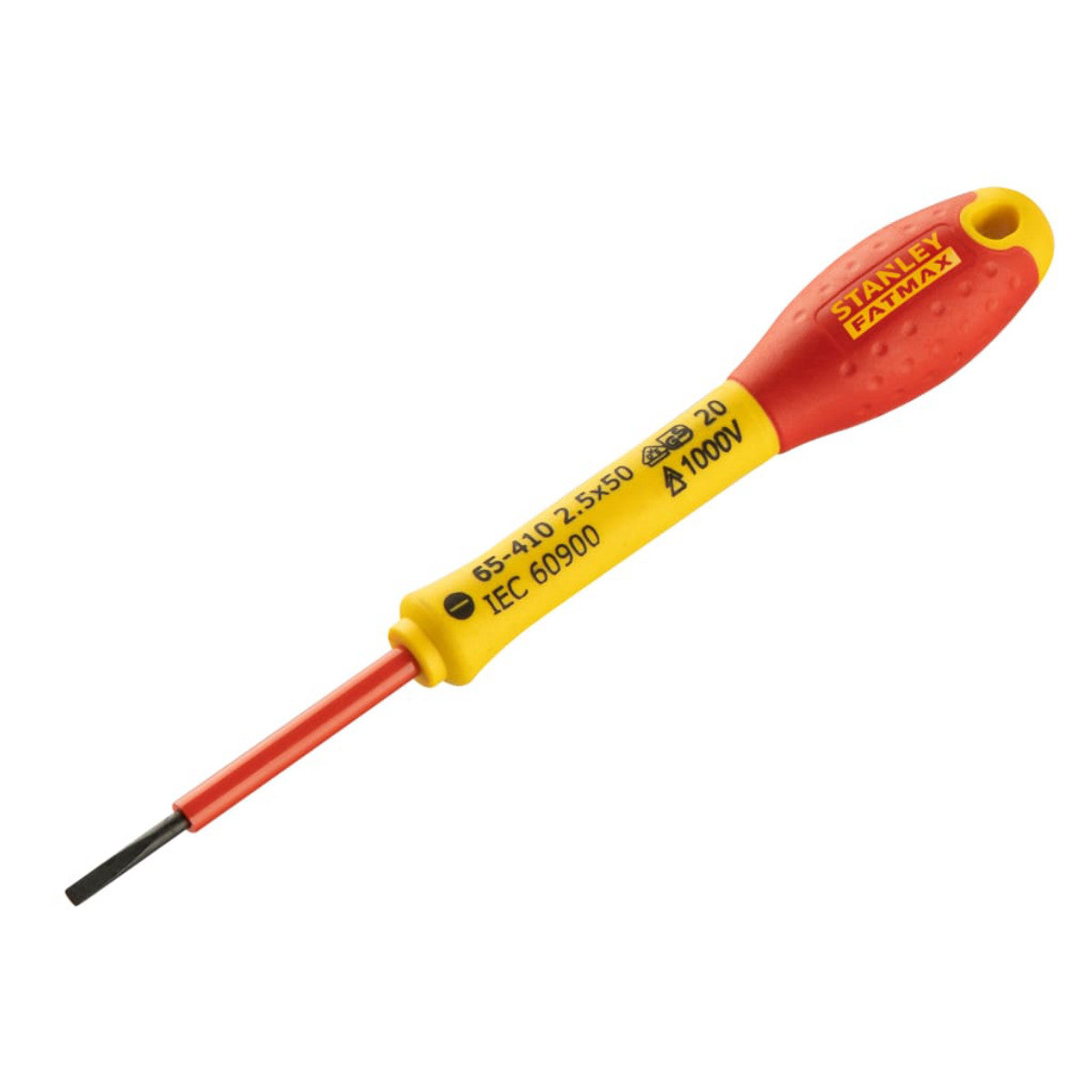 STANLEY Hand Tools FatMax VDE Insulated Screwdriver Parallel Tip 2.5 x 50mm STA065410
