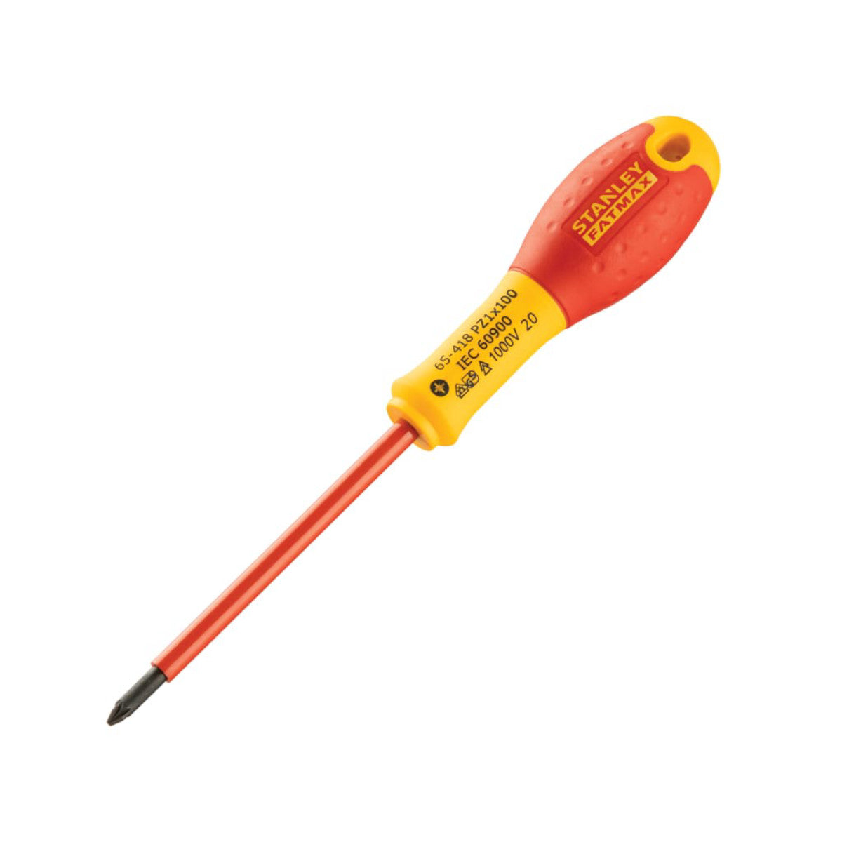 STANLEY Hand Tools FatMax VDE Insulated Screwdriver Pozidriv Tip PZ1 x 100mm STA065418