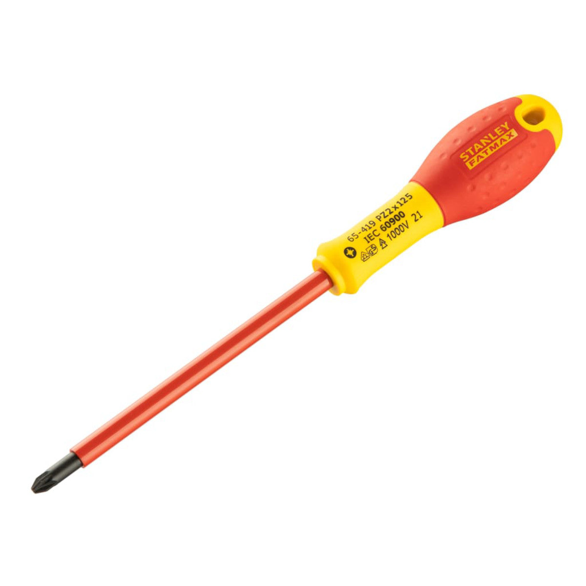 STANLEY Hand Tools FatMax VDE Insulated Screwdriver Pozidriv Tip PZ2 x 125mm STA065419