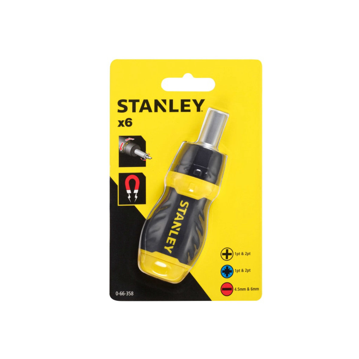 STANLEY Hand Tools Multibit Ratchet Stubby & Bits STA066358