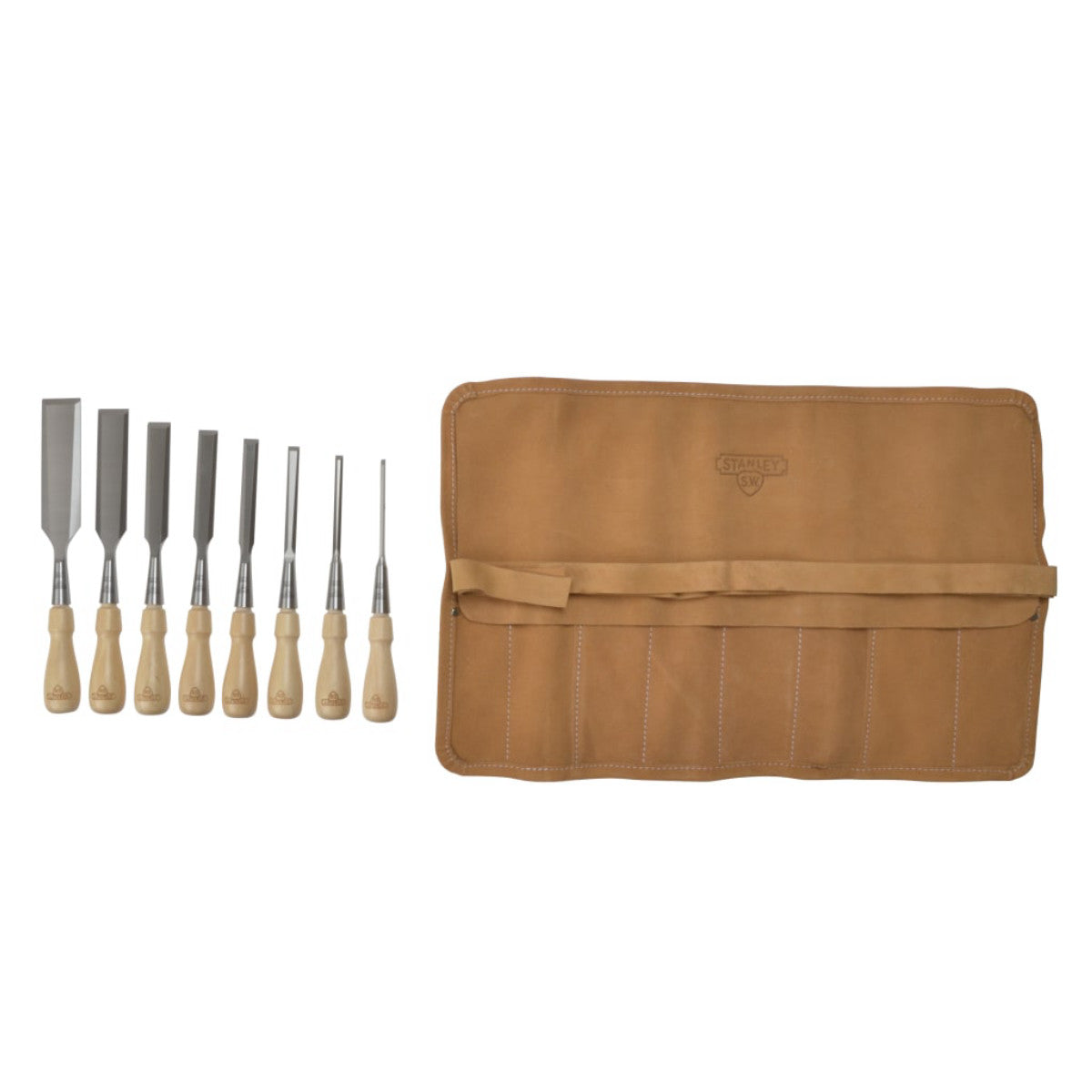 STANLEY Hand Tools Sweetheart Socket Chisel Set, 8 Piece: 3 6 8 12 15 18 25 & 32mm STA116793
