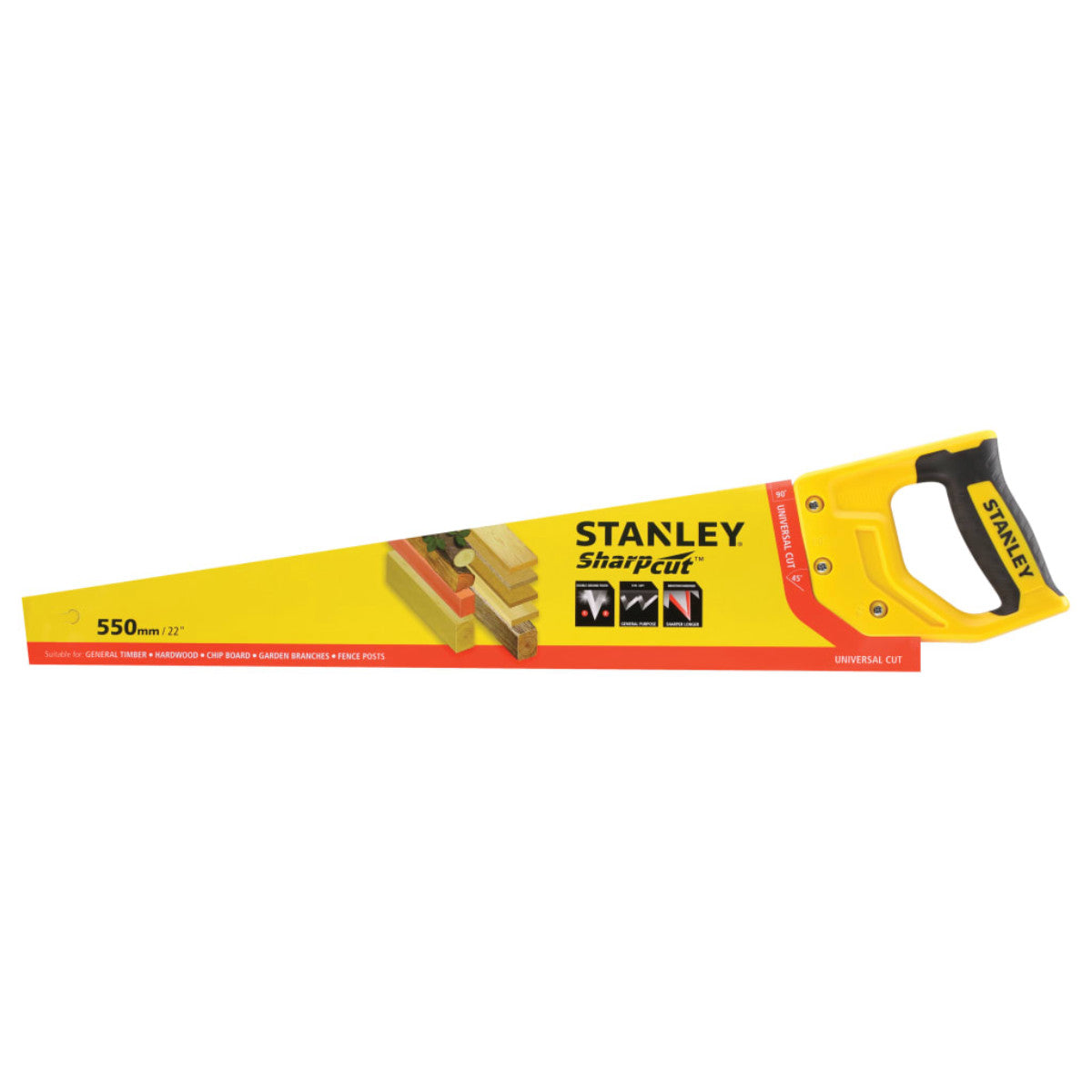 STANLEY Hand Tools Sharpcut Handsaw 550mm (22in) 7 TPI STA120368