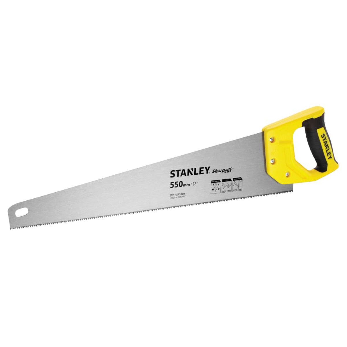 STANLEY Hand Tools Sharpcut Handsaw 550mm (22in) 7 TPI STA120368