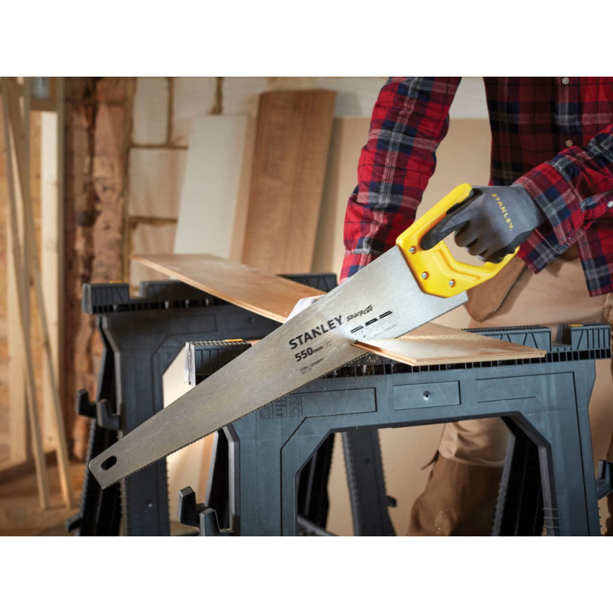STANLEY Hand Tools Sharpcut Handsaw 550mm (22in) 11 TPI STA120372