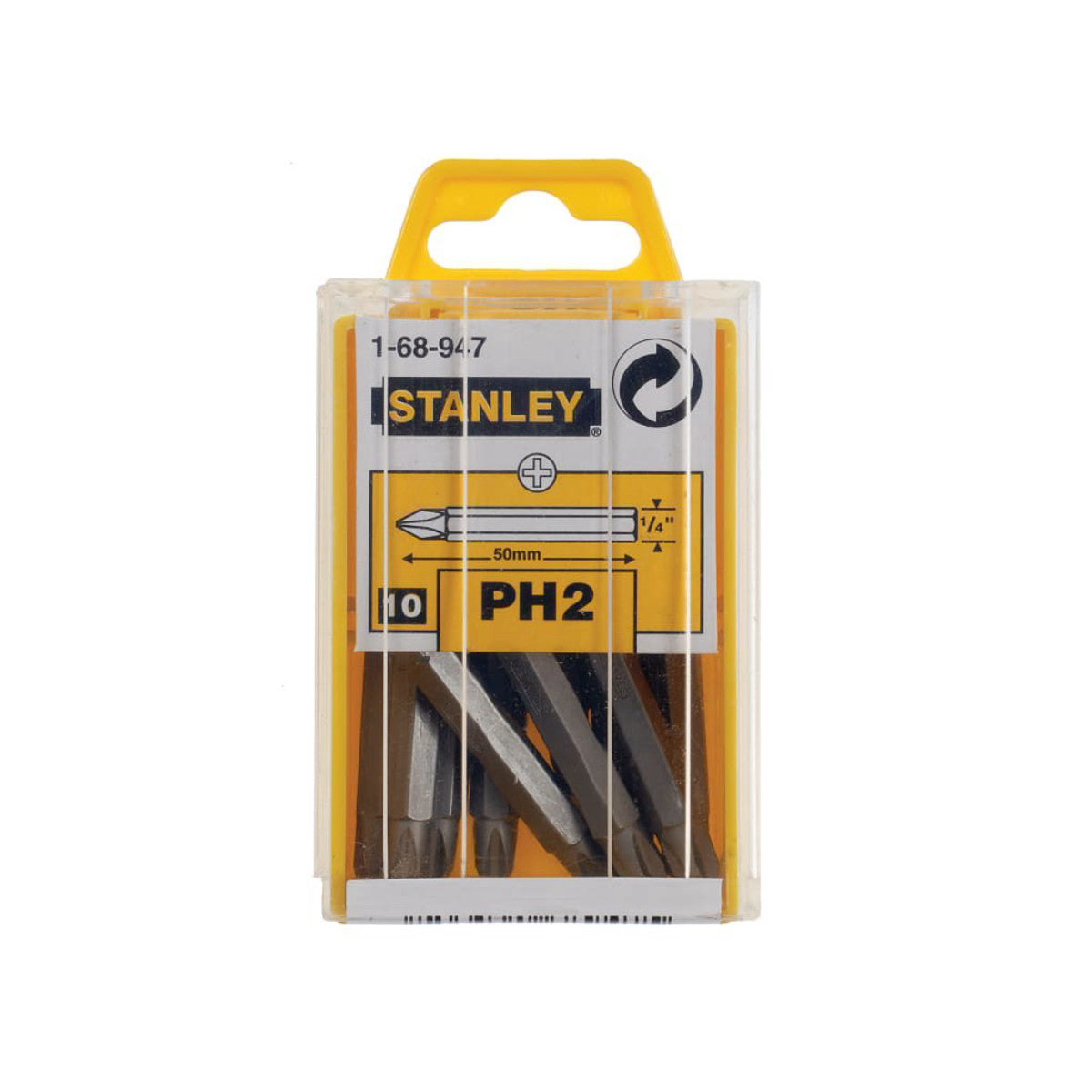 STANLEY Hand Tools Phillips Bits PH2 x 50mm (Box 10) STA168947B