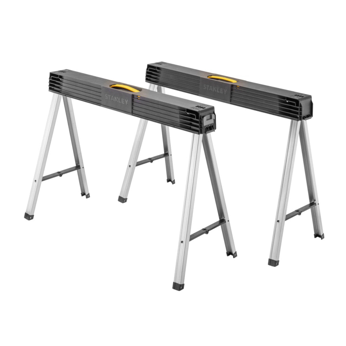 STANLEY Hand Tools Folding Metal Leg Sawhorses (Twin Pack) STA197475