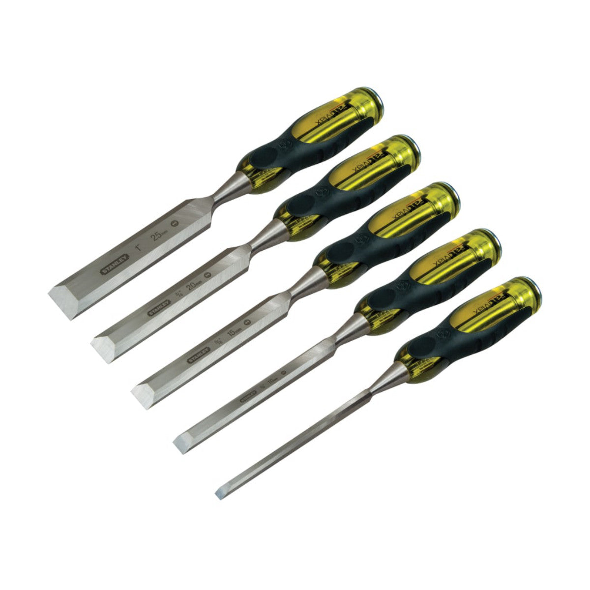 STANLEY Hand Tools FatMax Bevel Edge Chisel with Thru Tang Set, 5 Piece STA216269