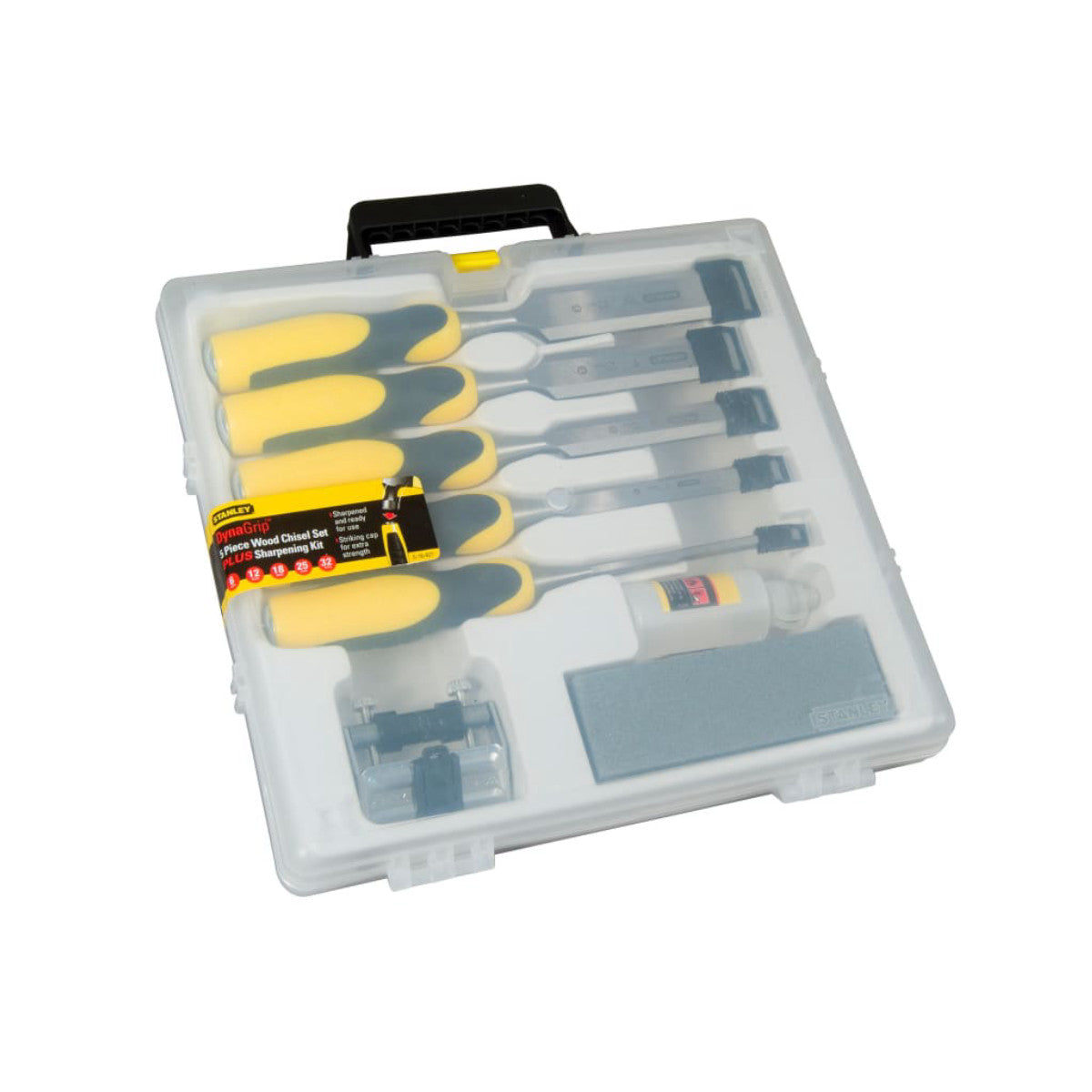 STANLEY Hand Tools DYNAGRIP Chisel with Strike Cap Set, 5 Piece + Accessories STA516421
