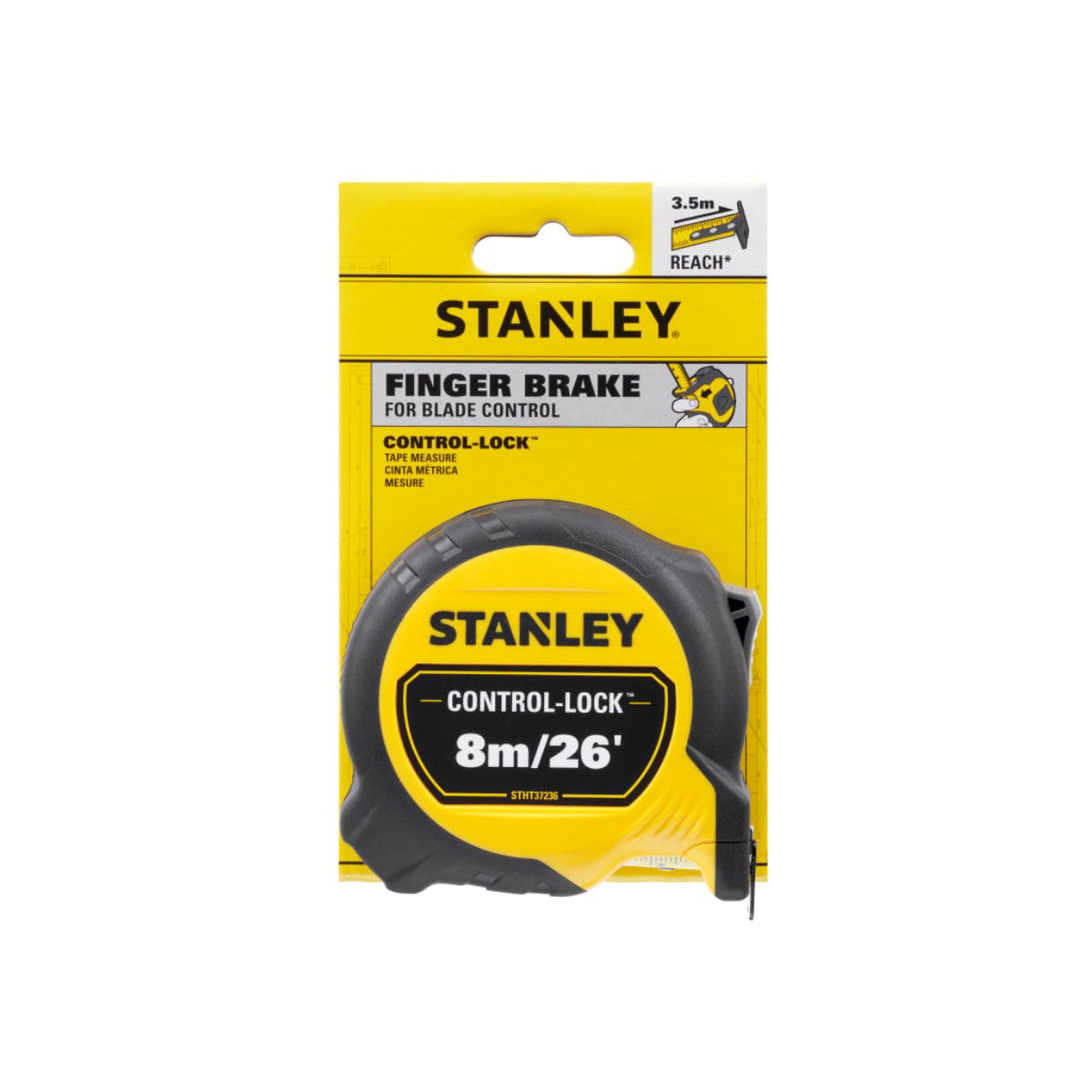STANLEY Hand Tools CONTROL-LOCK Pocket Tape 8m/25ft (Width 25mm) STA537236