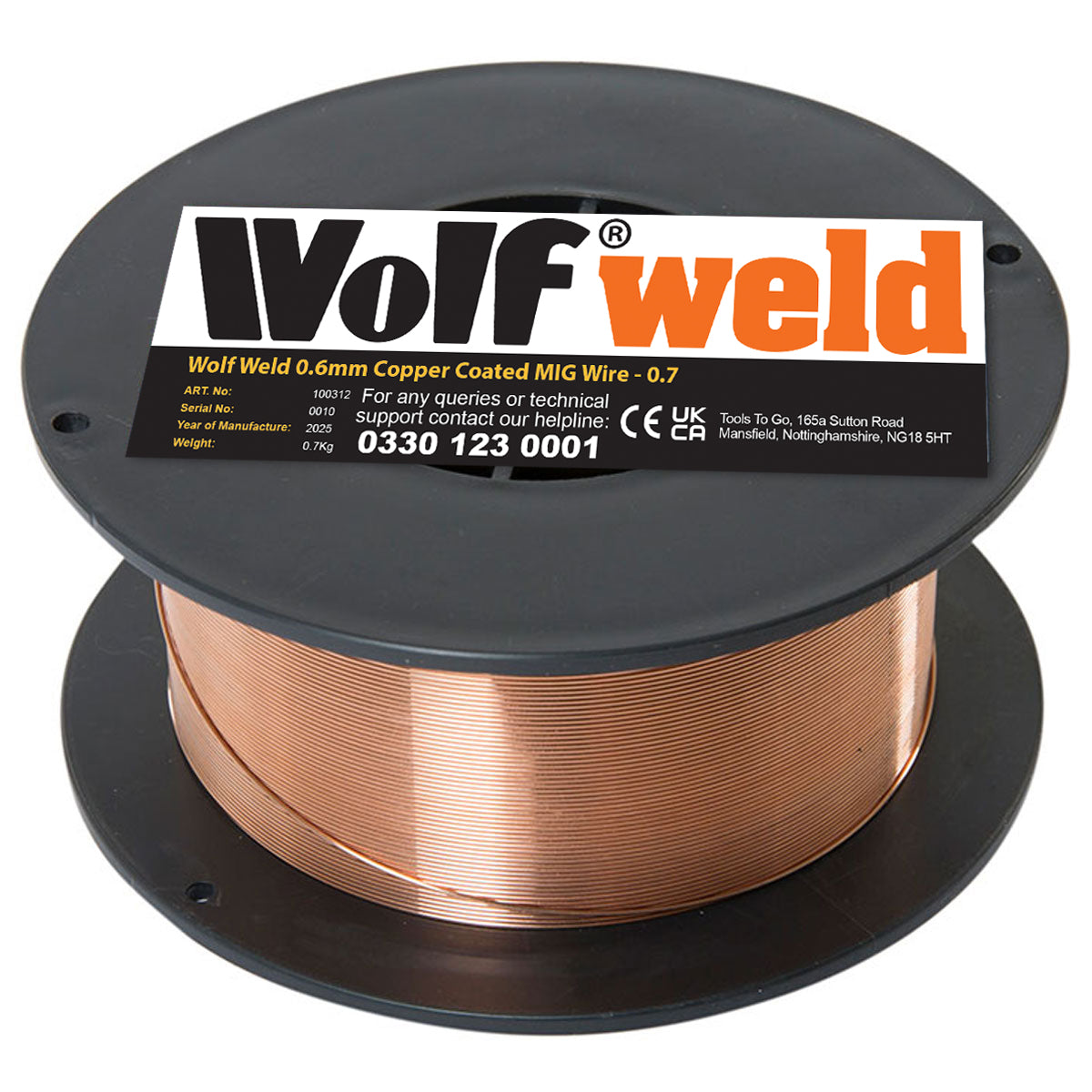 Wolf Weld 0.6mm Copper Coated MIG Wire - 0.7 kg