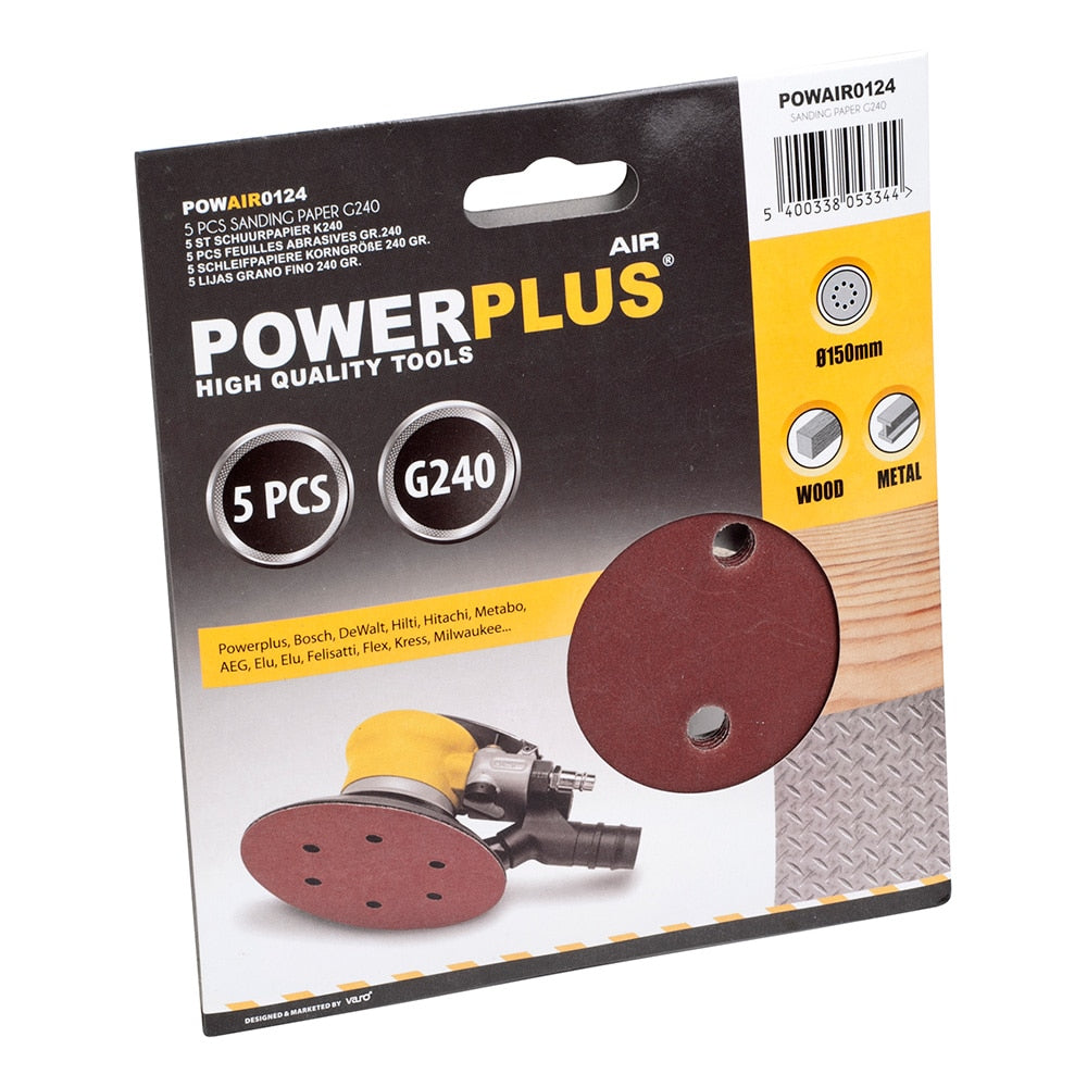 Powerplus 5PK Replacement Sanding Sheet 240Grit