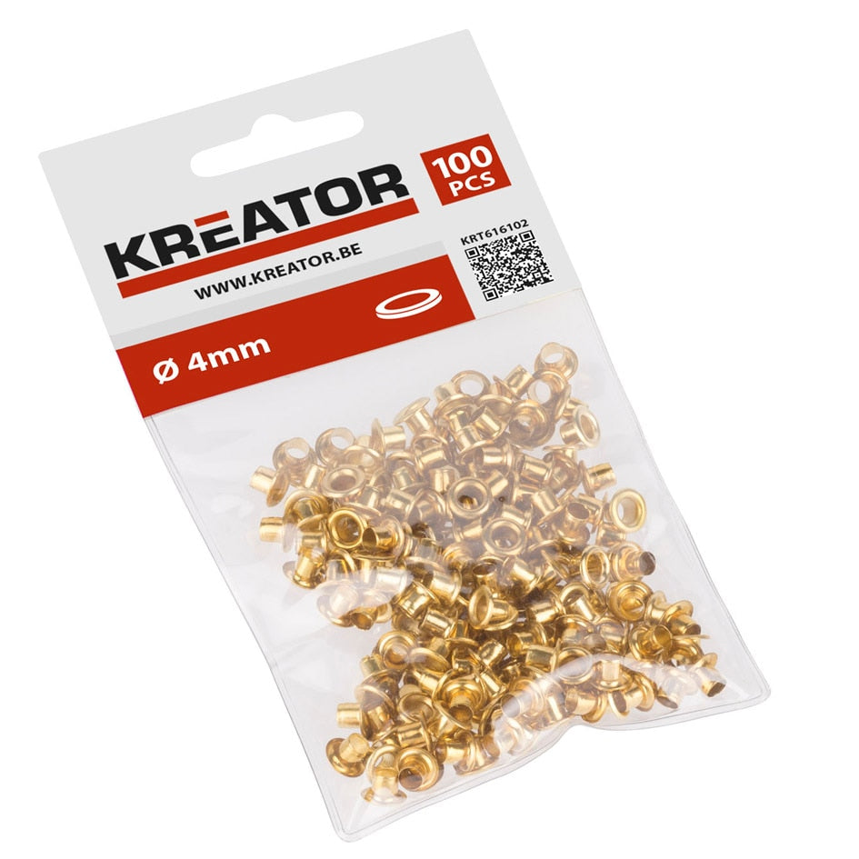 Kreator 100PK 4mm dia. Eyelet Set Brass