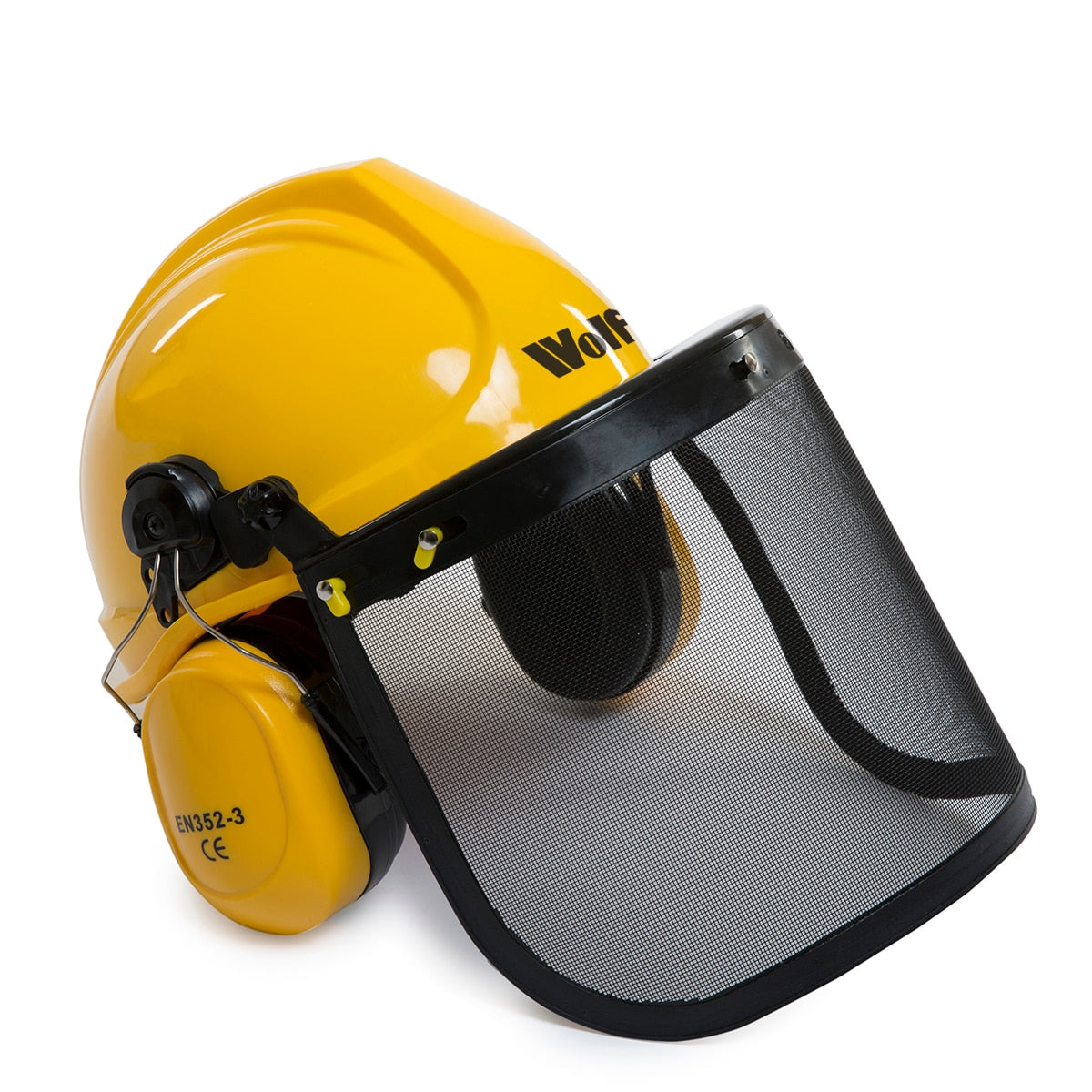 Wolf Safety Hard Helmet with Ear Guard and Visor - Image 1