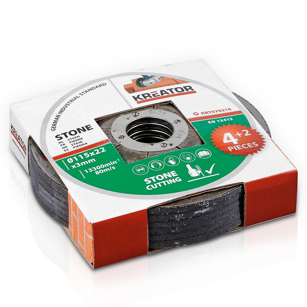 Kreator 6PK Stone Cutting Discs 115mm 22mm Bore KRT070210 - Image 2