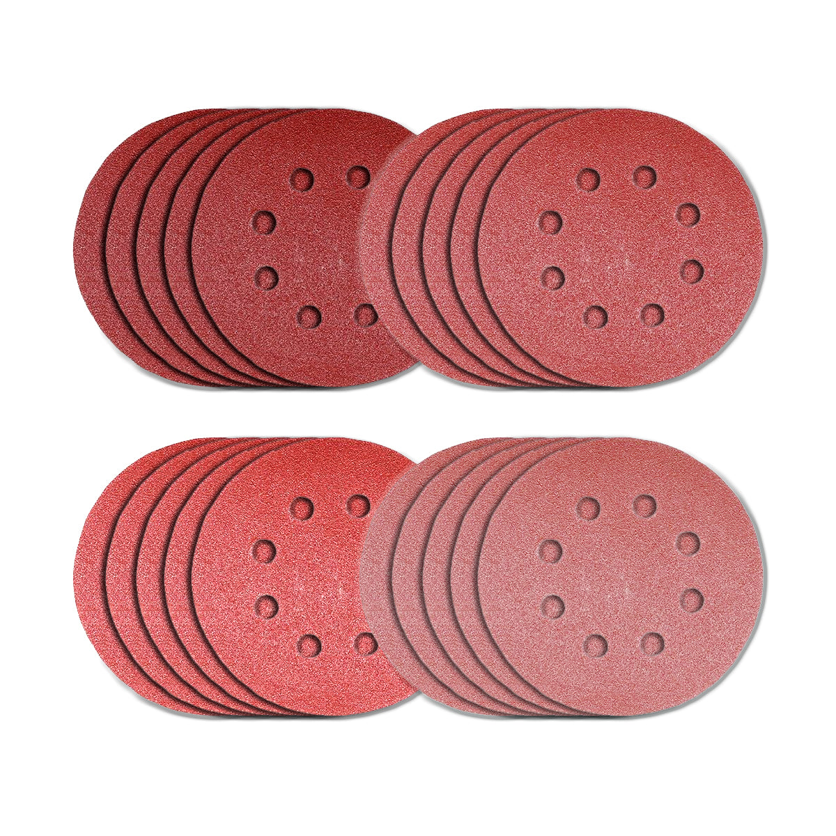Wolf 60 80 100 120 Grit Hole Punched Multi-Material Sanding Discs 125mm 20 Pack (5 of each)