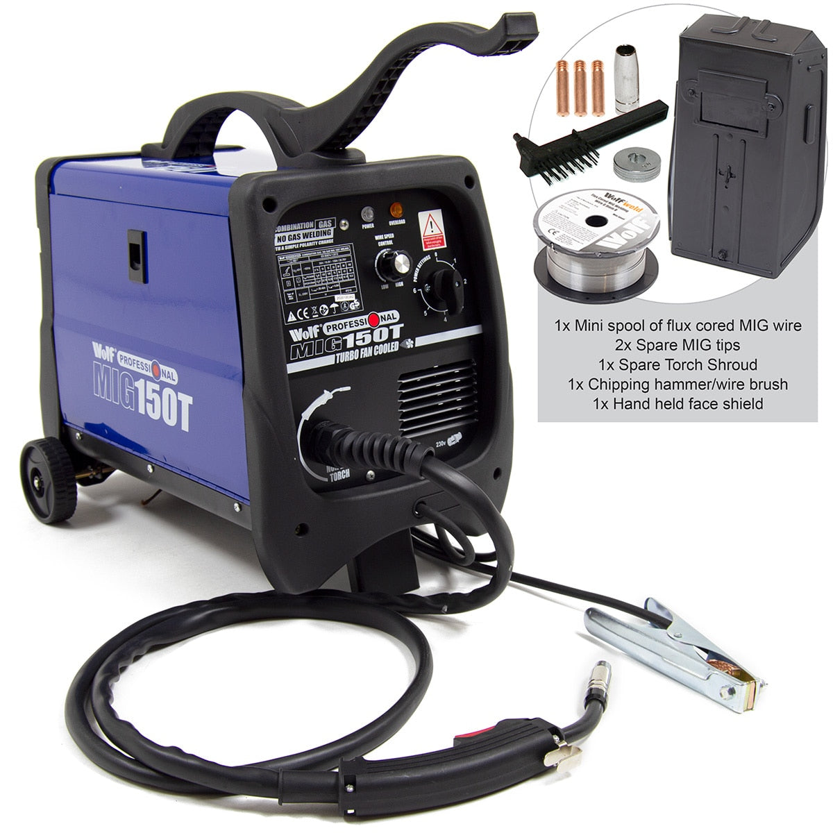Wolf Professional Combination Gas / No Gas MIG 150T Welder with No Gas Kit - Image 1