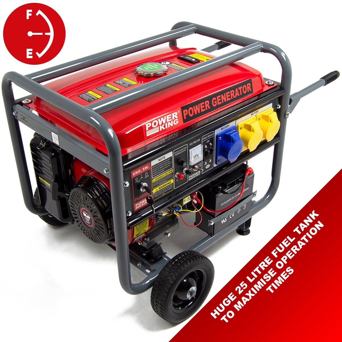 PowerKing Dual Voltage Electric Start Petrol Generator PKB8500E 6500w 8.125kVA 15HP - Image 8