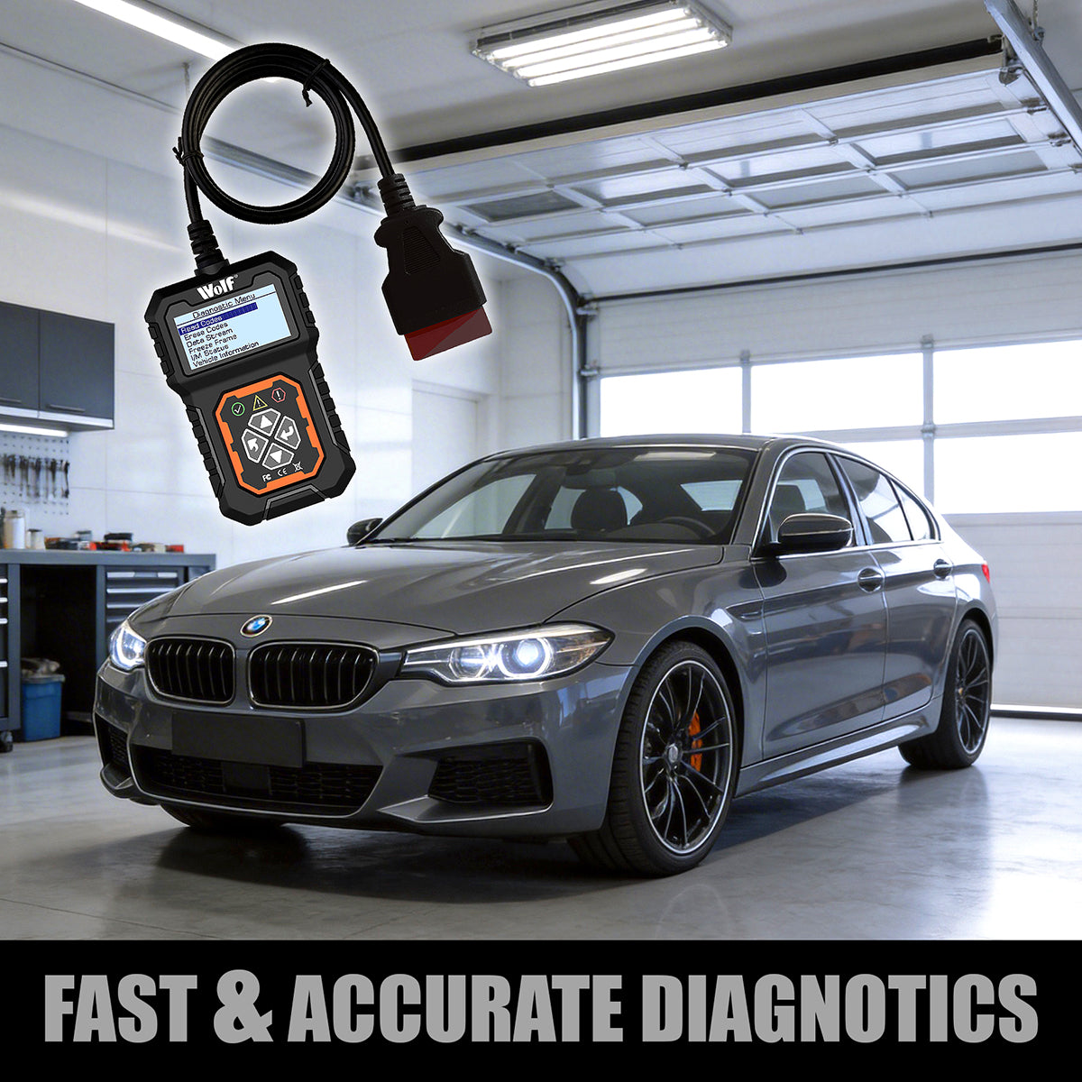 Wolf Automotive OBDII Code Reader Vehicle Fault Diagnostic Scanner