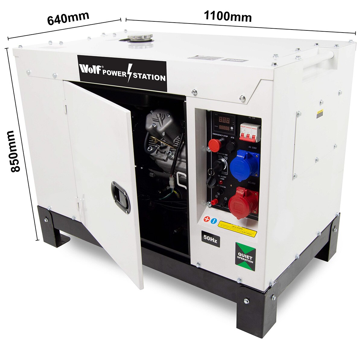 Wolf 13.75KVA POWER STATION 19HP 3 Phase Diesel Powered Generator - Image 3