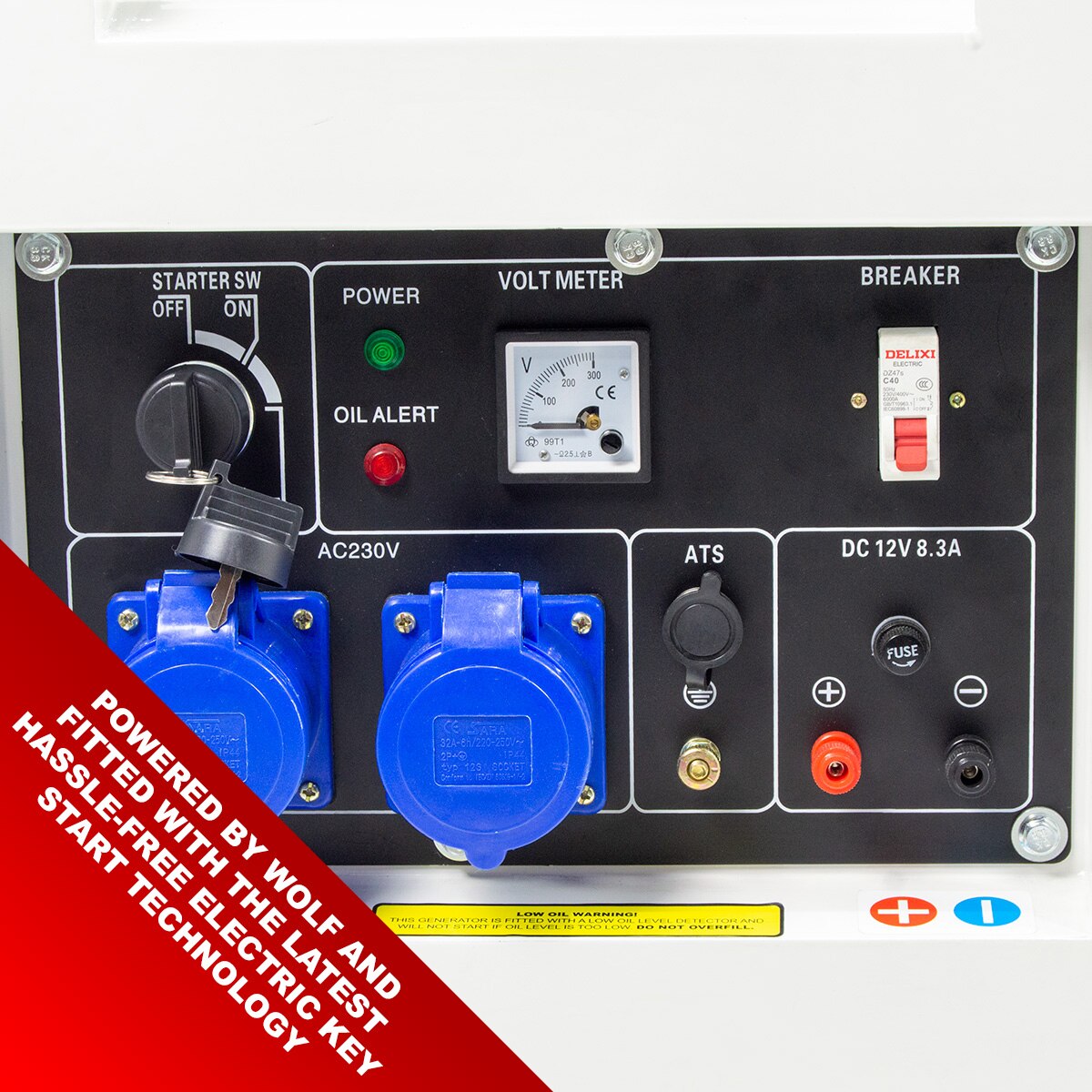 Ex Display Wolf POWER STATION WPS9500DBE 8000w 13HP Diesel Generator - Image 5