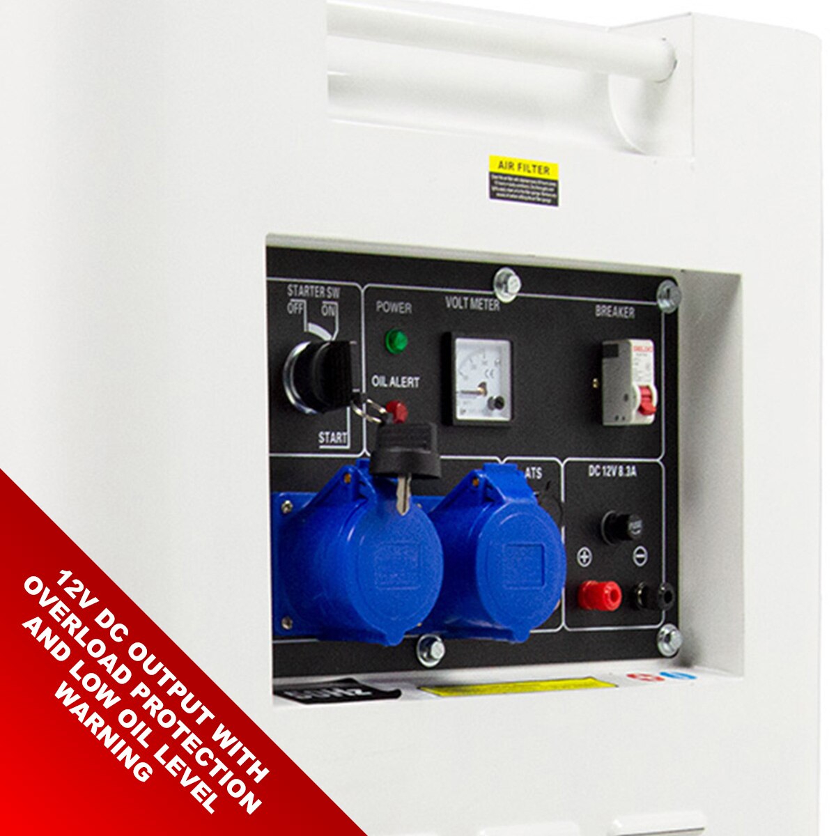Ex Display Wolf POWER STATION WPS9500DBE 8000w 13HP Diesel Generator - Image 6