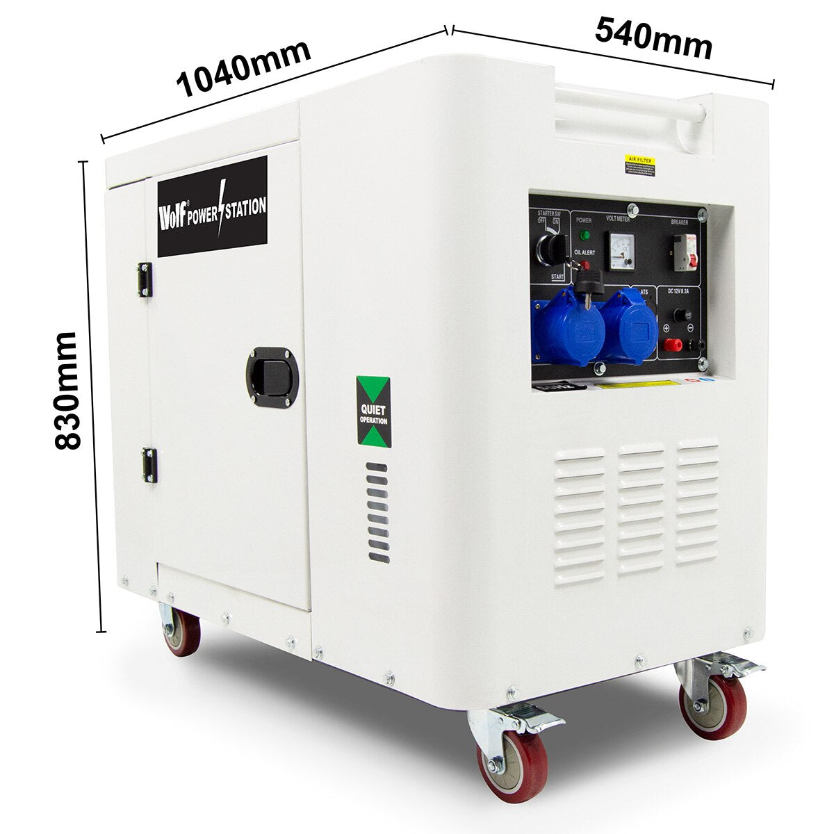 Ex Display Wolf POWER STATION WPS9500DBE 8000w 13HP Diesel Generator - Image 8
