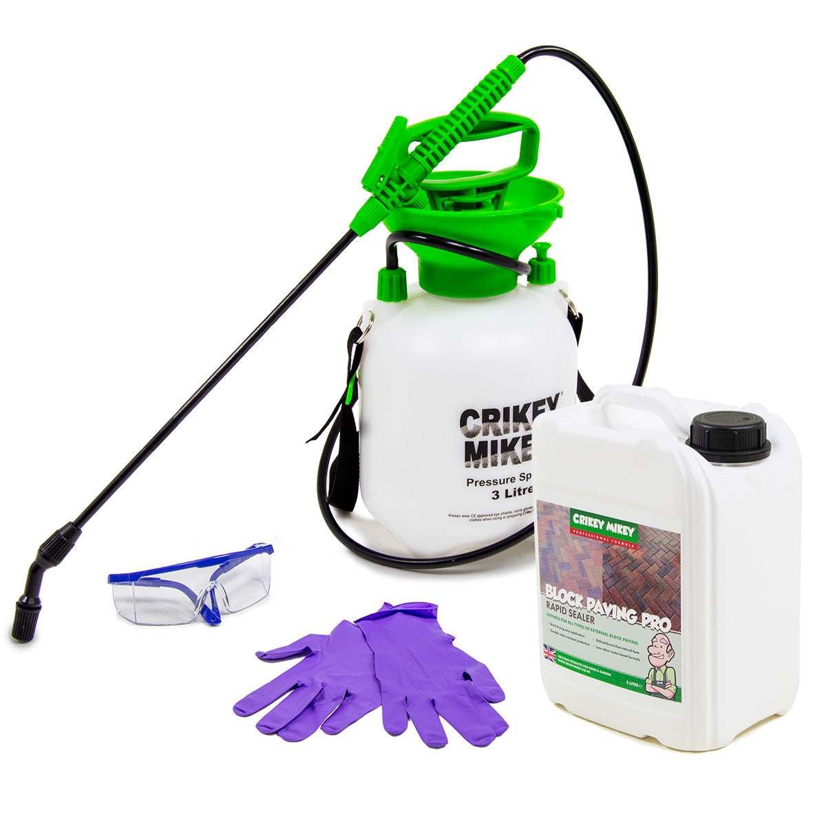 Crikey Mikey Block Paving Pro Rapid Sealer 5L Cleaning Kit