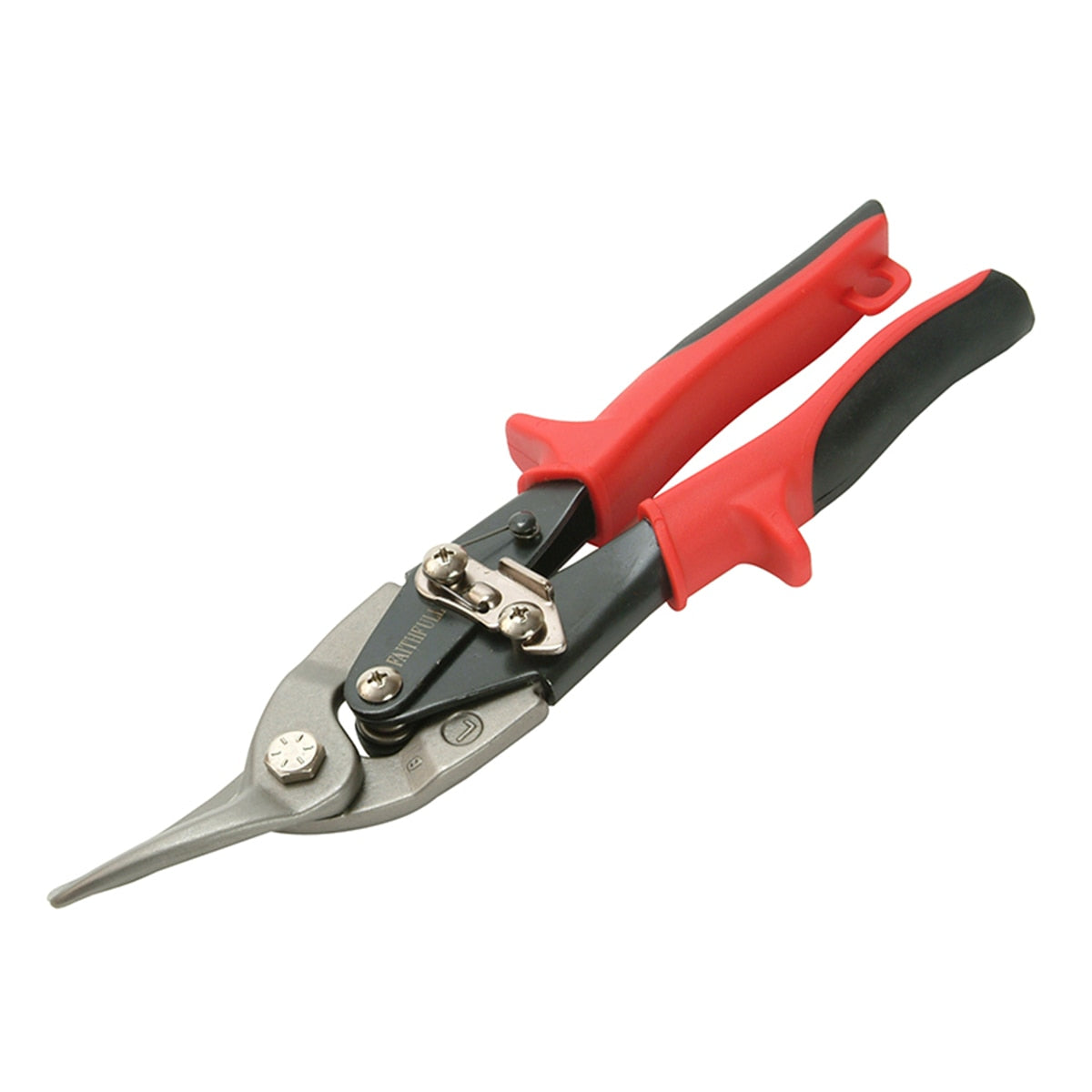 Faithfull Red Compound Aviation Snips Left Cut 250mm (10in) - FAIAS10R - Image 1