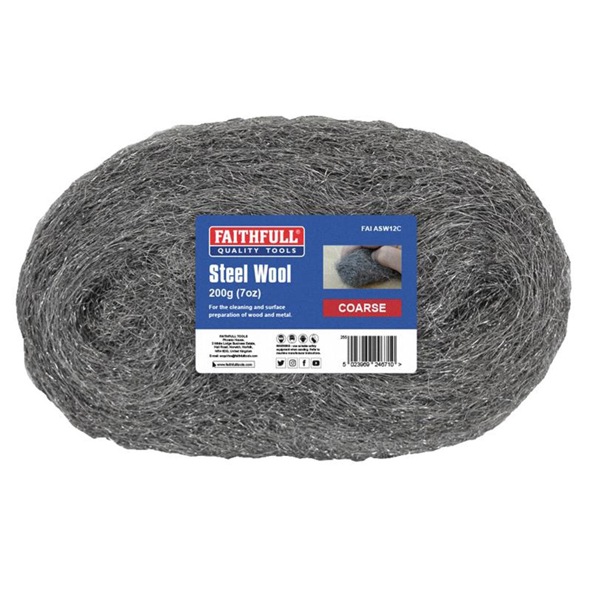 Faithfull Steel Wool Coarse 200g - FAIASW12C - Image 1