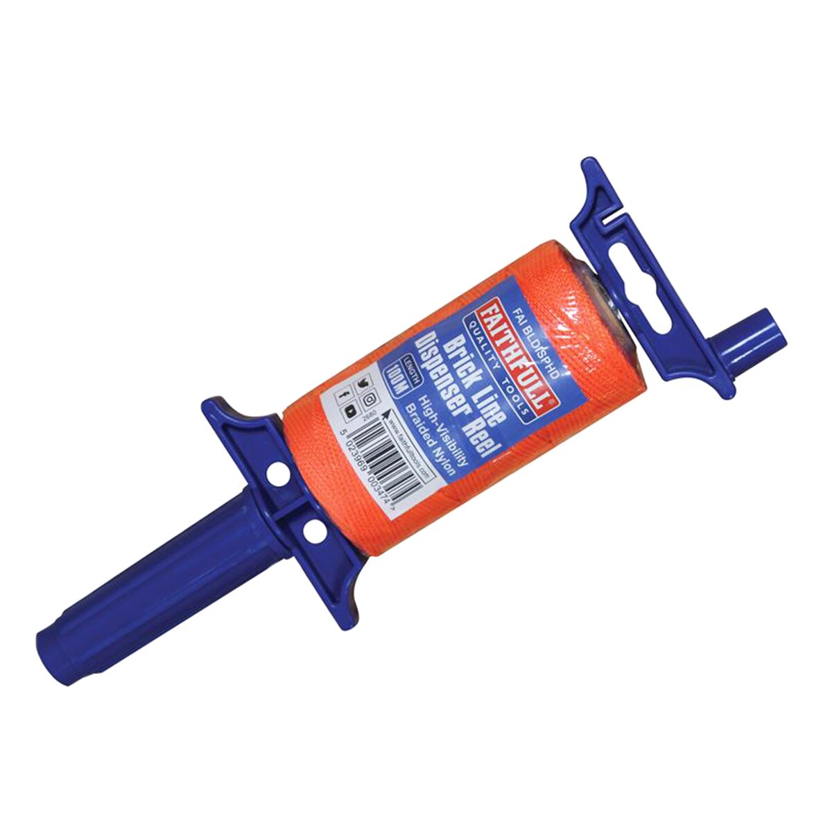 Faithfull Brick Line Dispenser Reel with Hi-Vis Line 100m (330ft) - FAIBLDISPHD - Image 1