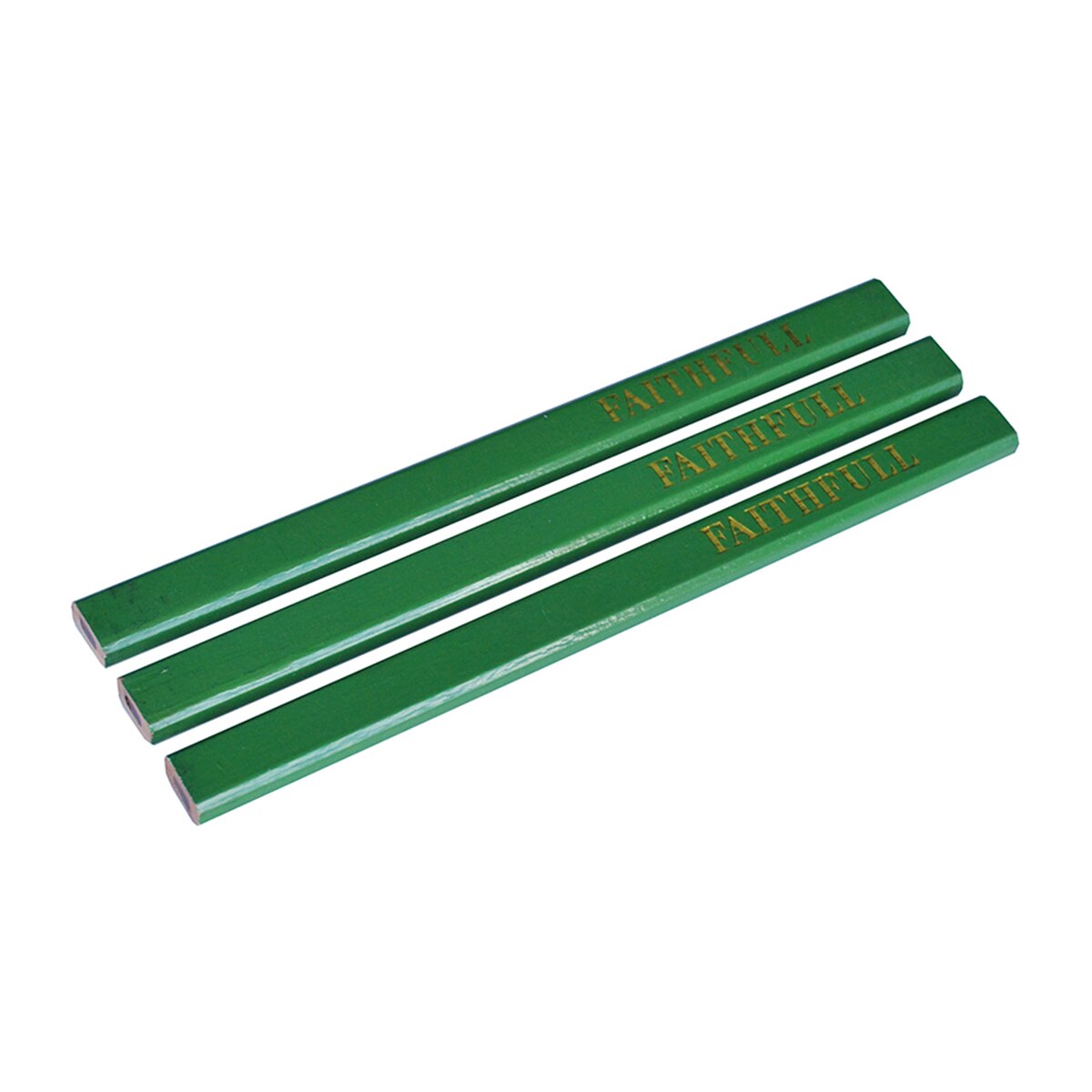 Faithfull Carpenter's Pencils - Green / Hard (Pack 3) - FAICPG - Image 2