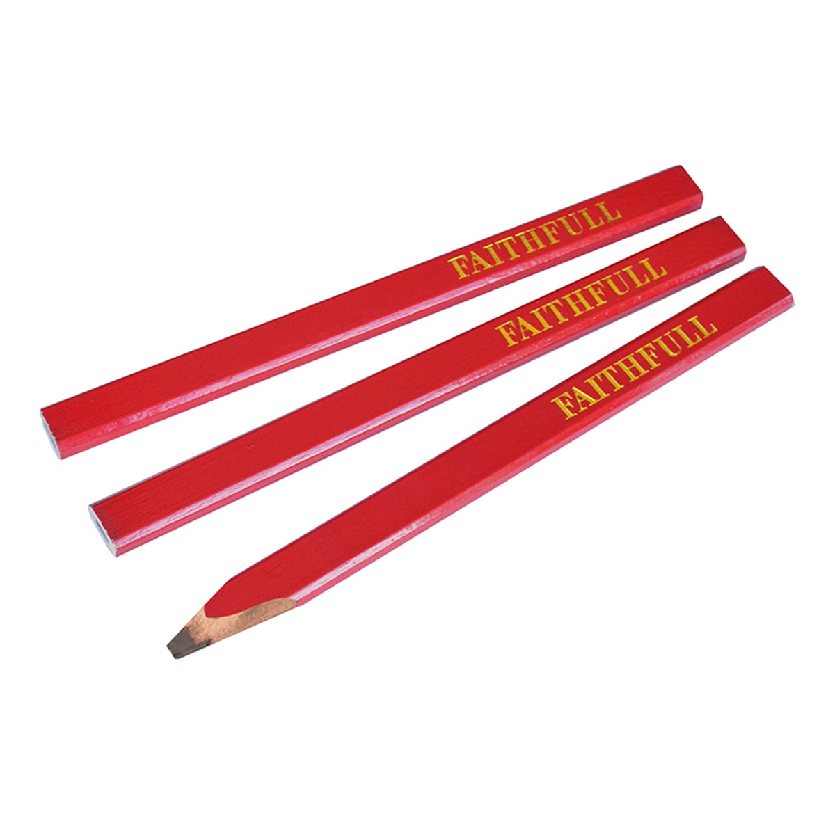 Faithfull Carpenter's Pencils - Red / Medium (Pack 3) - FAICPR - Image 1