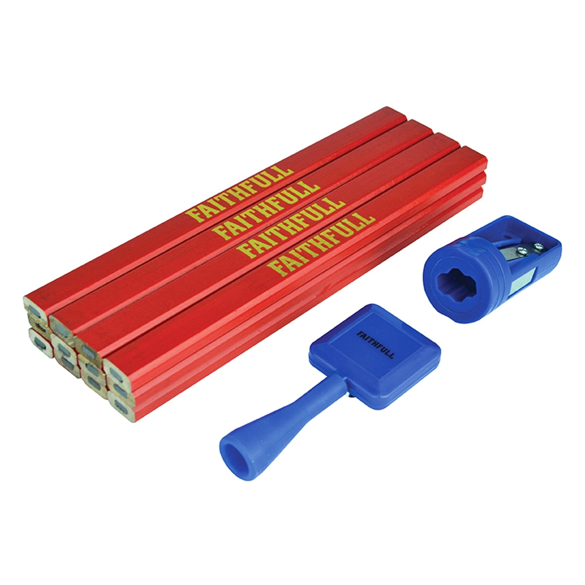 Faithfull Carpenter's Pencil Kit Red / Medium (Pack 12) - FAICPRKIT - Image 1
