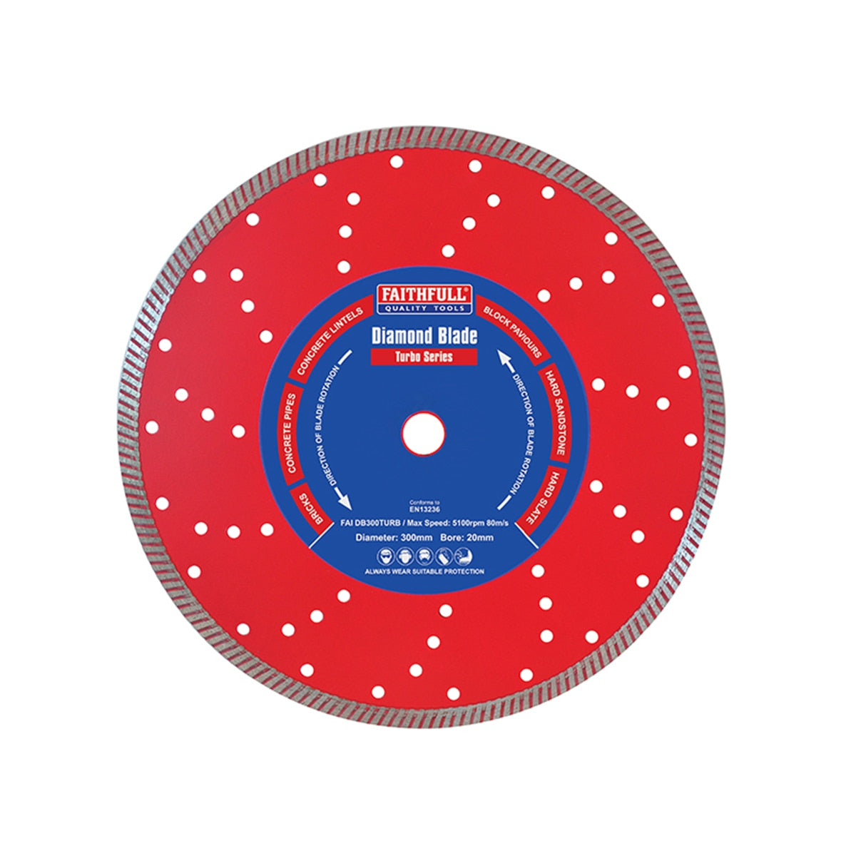 Faithfull Turbo Cut Diamond Blade 125 x 22mm - FAIDB125TURB - Image 1
