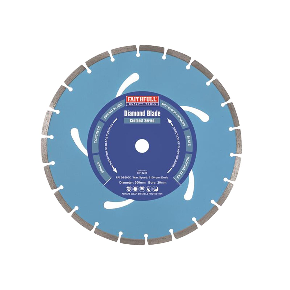 Faithfull Contract Diamond Blade 300 x 20mm - FAIDB300C - Image 1