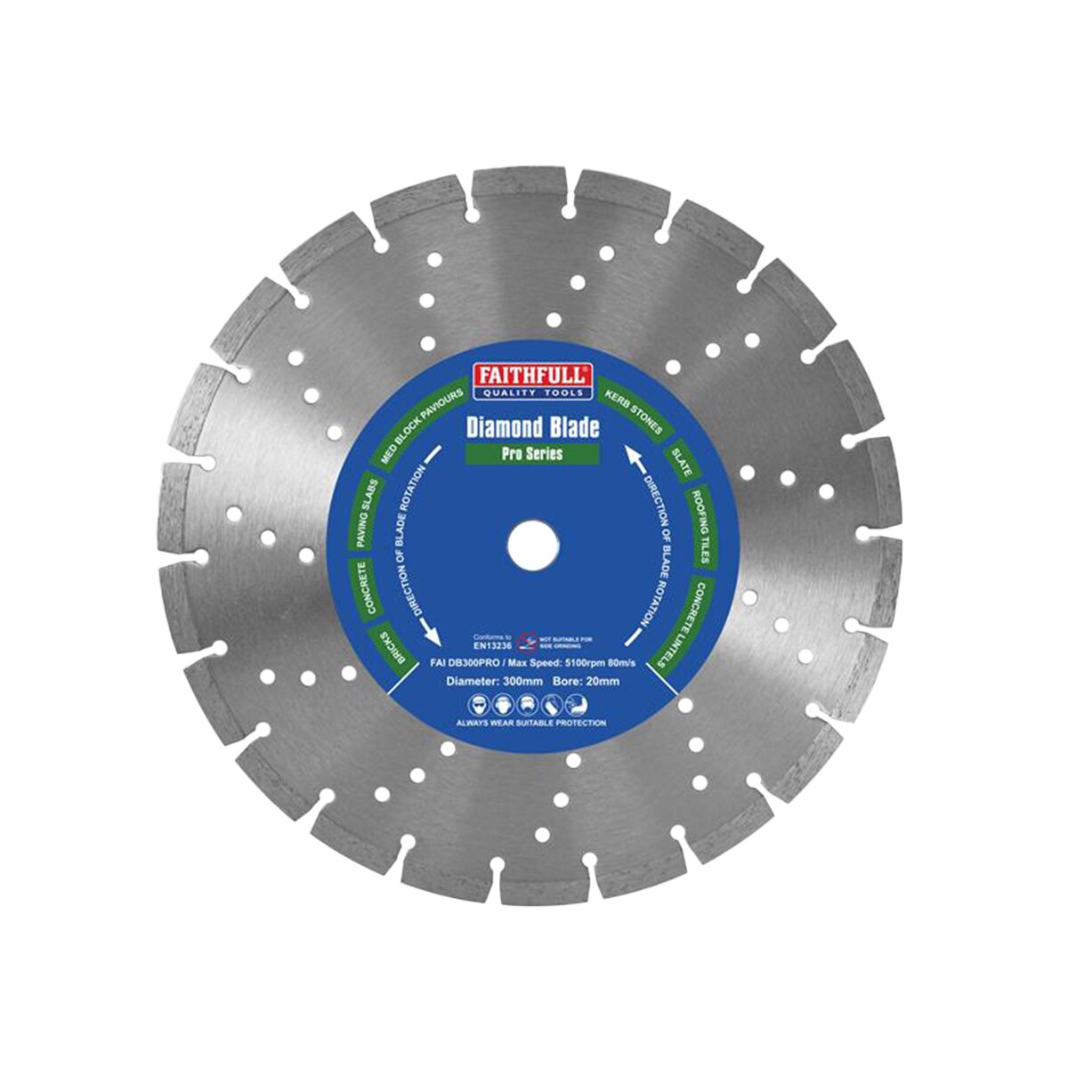 Faithfull Professional Diamond Blade 300 x 20mm - FAIDB300PRO - Image 1