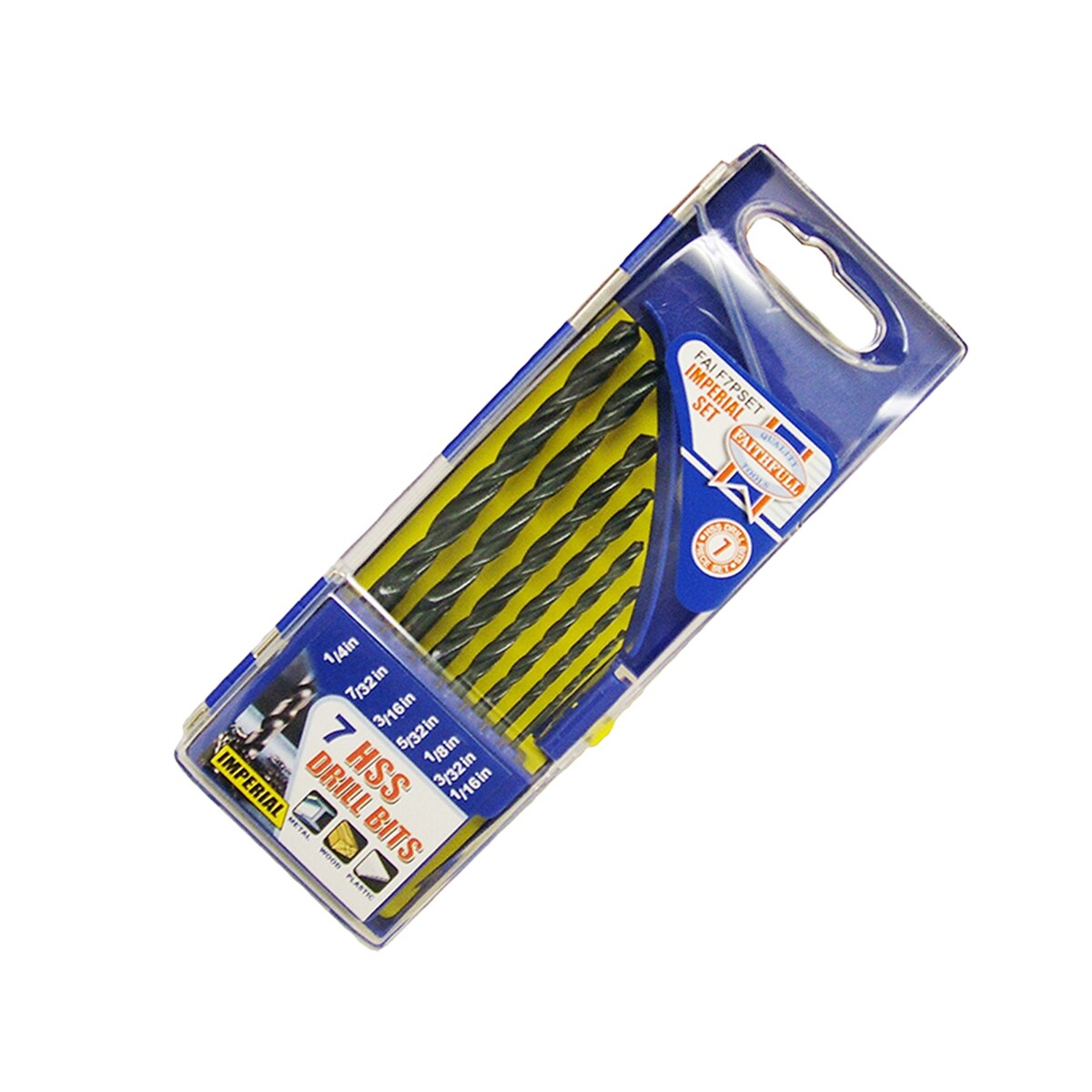Faithfull HSS Drill Bit Set of 7 1/16-1/4 x 1/32 - FAIF7PSET - Image 1