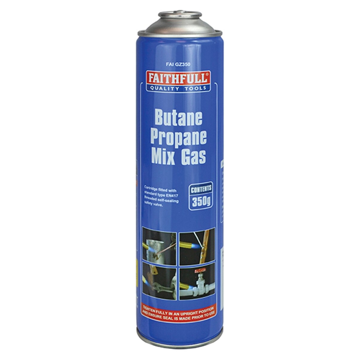 Faithfull Butane Propane Mix Gas Cartridge 350g - FAIGZ350 - Image 1