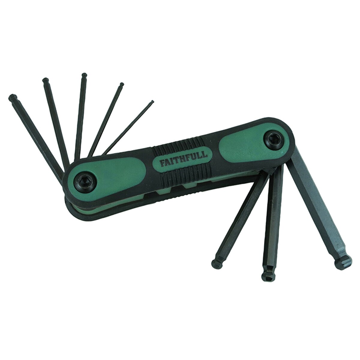 Faithfull Folding Ball End Hexagon Key Set, 9 Piece (5/64 - 1/4in) - FAIHKSF9AFB - Image 1