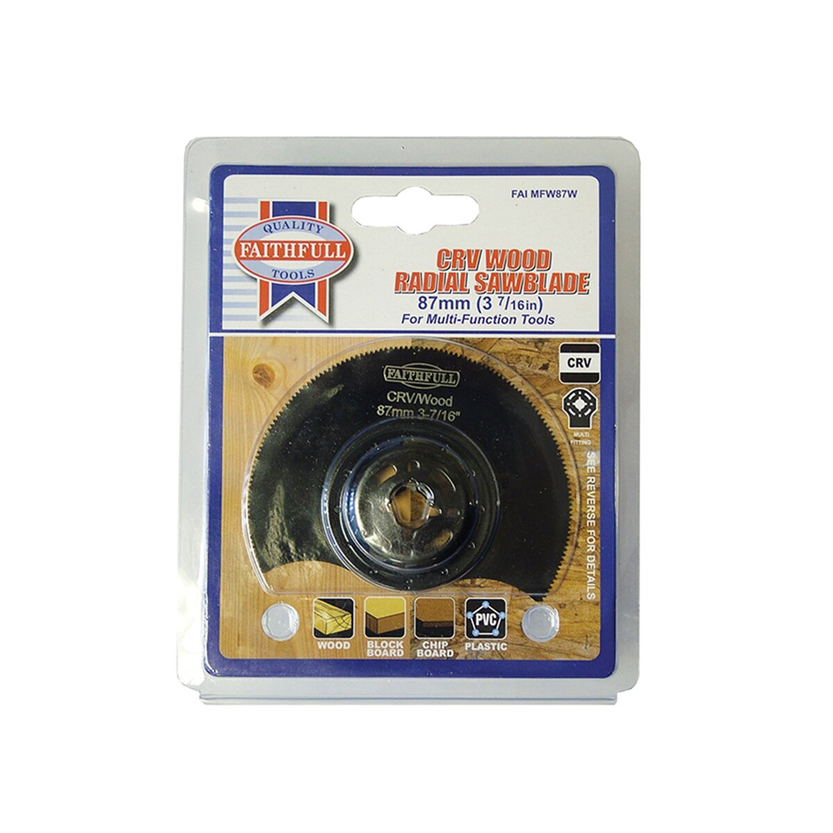 Faithfull Multi-Functional Tool CrV Radial Blade Wood Wavy Set 87mm - FAIMFW87W - Image 3