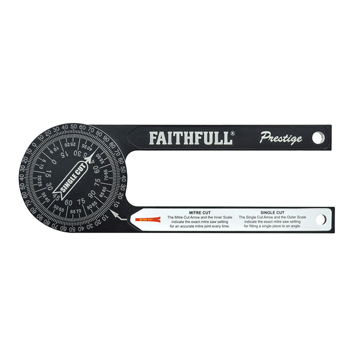 Faithfull Prestige Mitre Saw Protractor Black Aluminium - FAIMSPCNC - Image 1