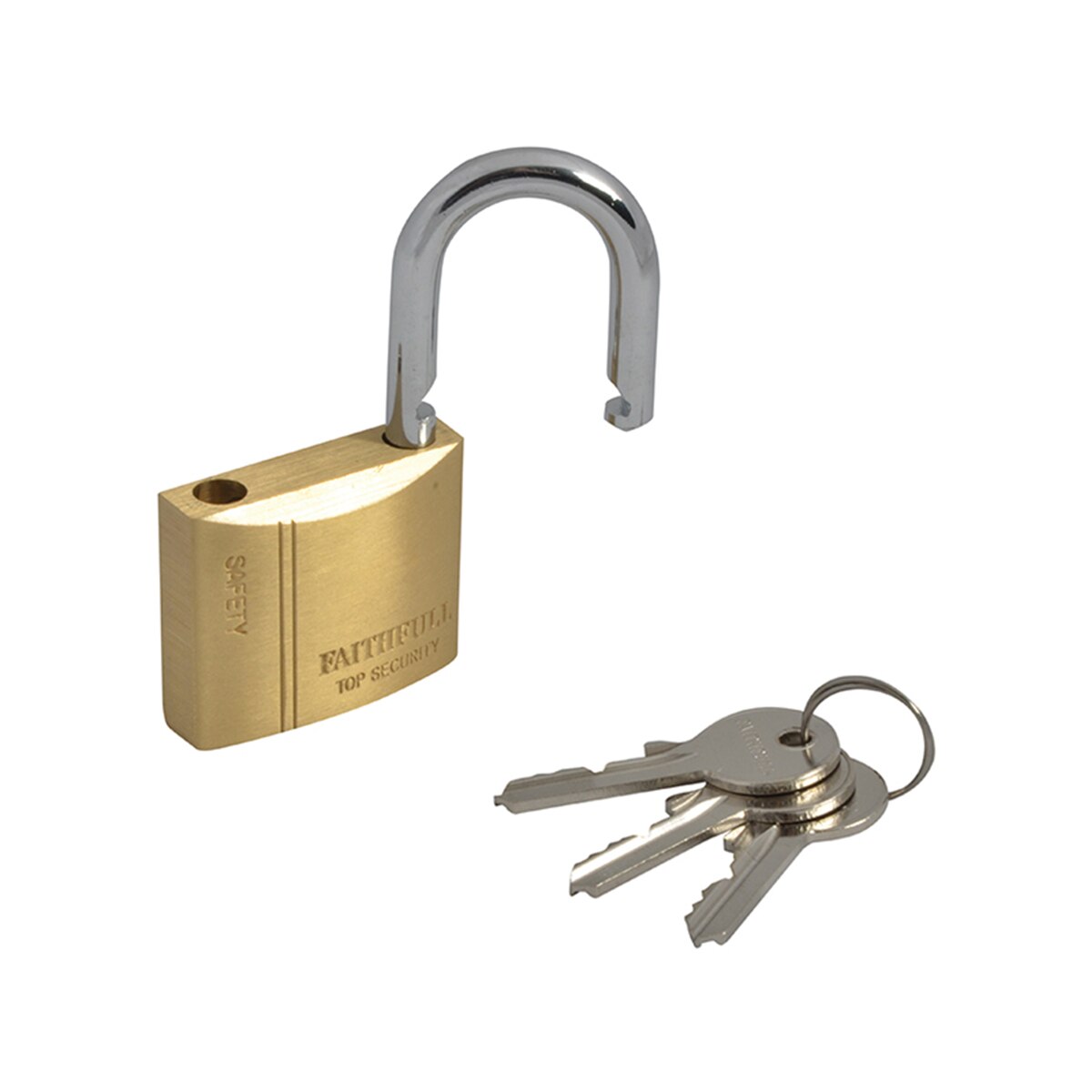 Faithfull Brass Padlock 40mm 3 Keys - FAIPLB40 - Image 1