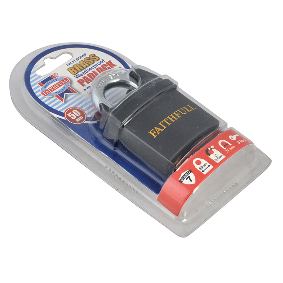 Faithfull PVC Coated Brass Padlock 50mm - FAIPLB50WP - Image 3