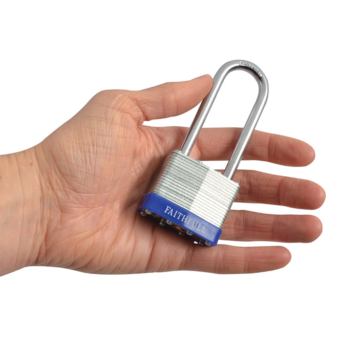 Faithfull Laminated Steel Padlock 40mm Long Shackle 3 Keys - FAIPLLAM40LS - Image 4